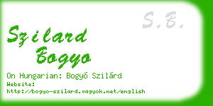 szilard bogyo business card
